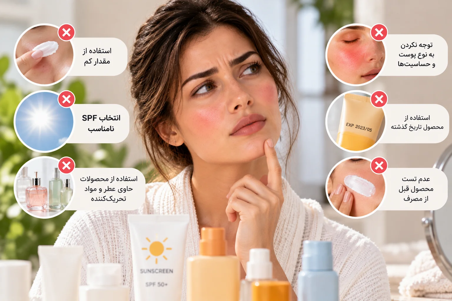 بهترین ضد آفتاب پوست حساس چه ویژگیهایی دارد؟ راهنمای انتخاب بدون تحریک - وبلاگ هایلند اشتباهات رایج هنگام انتخاب ضد آفتاب پوست حساس