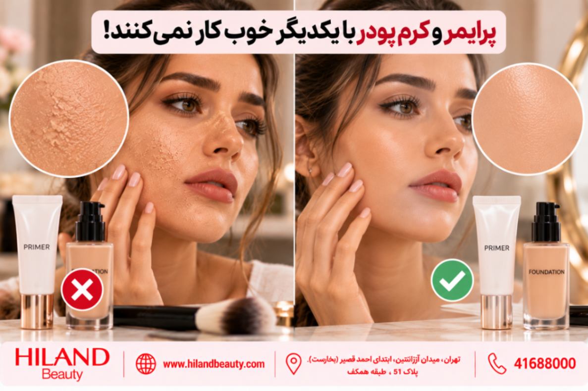 پرایمر و کرم پودر با یکدیگر خوب کار نمی‌کنند