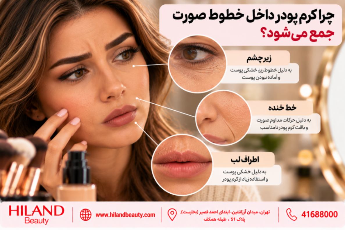چرا کرم پودر داخل خطوط صورت جمع می‌شود؟